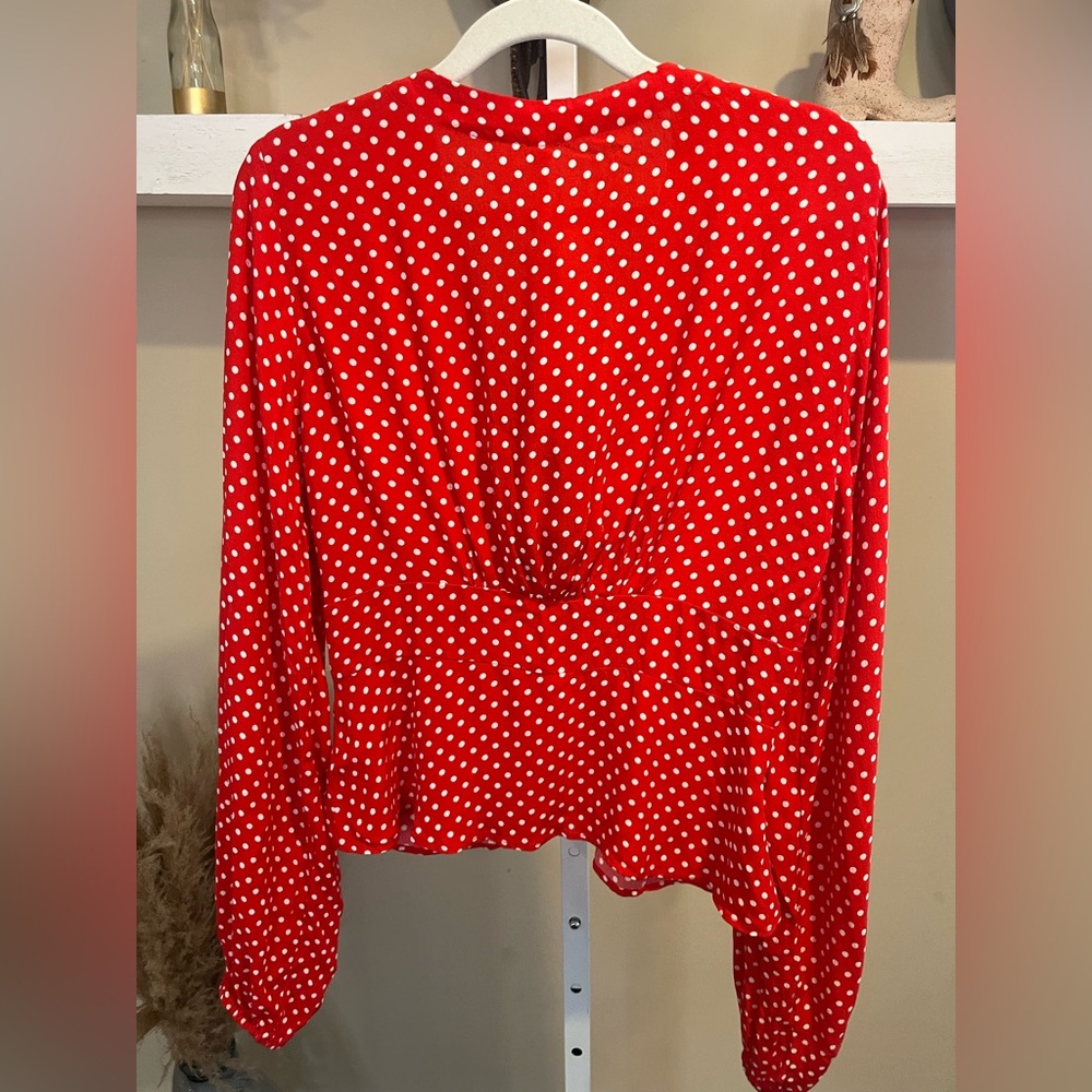 NWT Free People Love Street Polka Dot Blouse - Picture 9 of 9